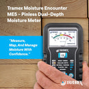 Tramex Moisture Encounter ME5 | Pinless Meter for Measuring Moisture Content in Wood, Drywall & Building Materials