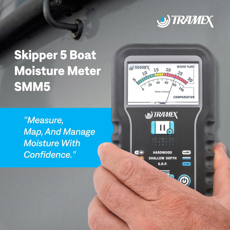 Tramex Skipper 5 Boat Moisture Meter SMM5 | Marine Instrument for Measuring Moisture Content in Wood & Glass-Reinforced Plastic (GRP)