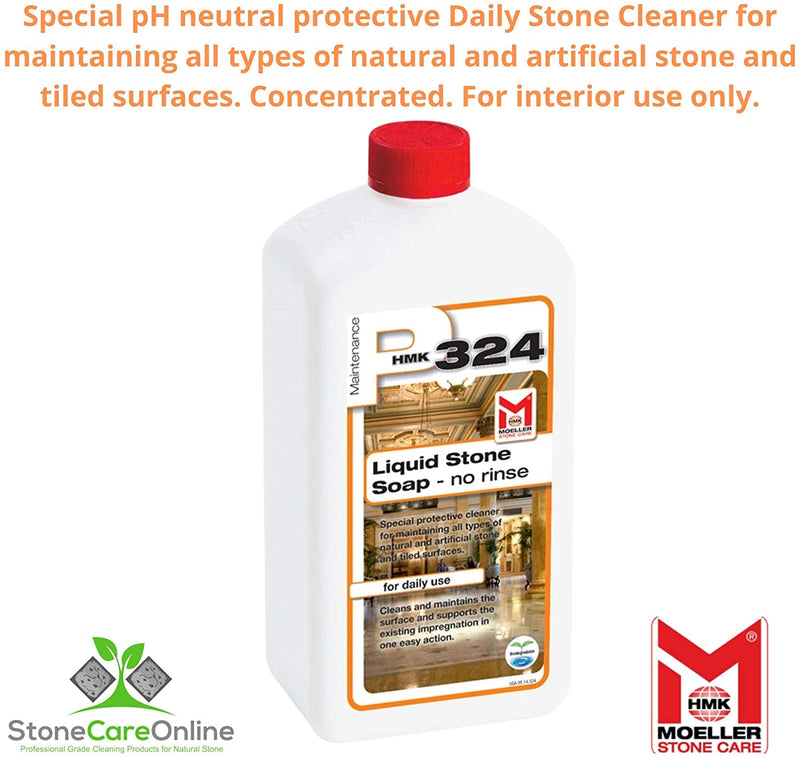 HMK P324 Liquid Stone Maintenance Soap Concentrate 1-Liter Daily Granite & Marble Cleaner