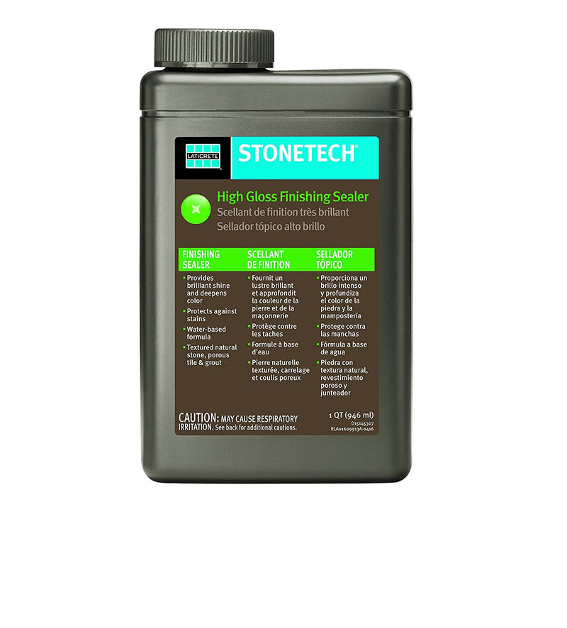 StoneTech High Gloss Finishing Sealer for Natural Stone, Tile, & Grout, 1-Quart